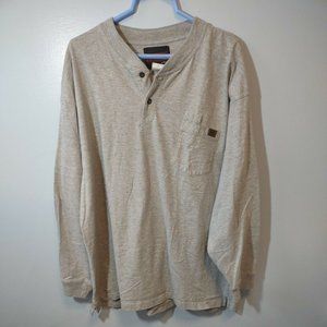Riggs Workwear by Wrangler Men's 4XL Gray Long Sleeve Henley Shirt